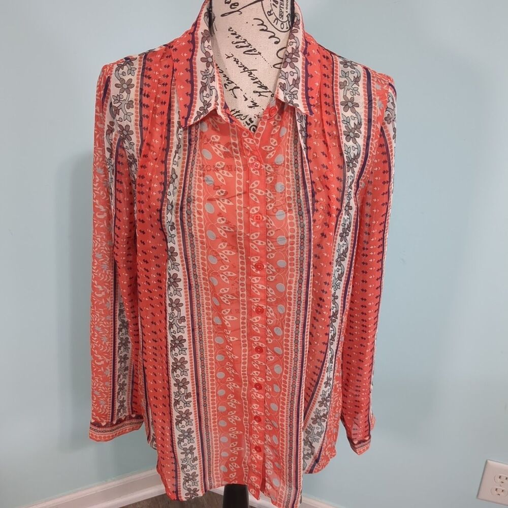 Free People Midnight Mile Button High Low Cinch Back Top Shirt Blouse Tunic med